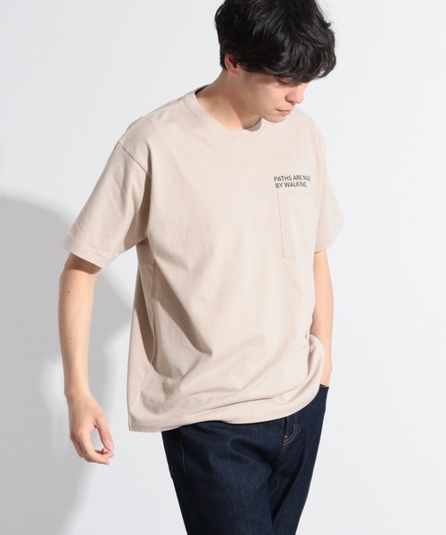 LAKOLE（ラコレ）の「レタリングポケットTシャツ / LAKOLE（Tシャツ/カットソー・メンズ・ホワイト/ブラック/ブラウン/ベージュ/ライトグリーン・MEDIUM/LARGE）」の5枚目の写真