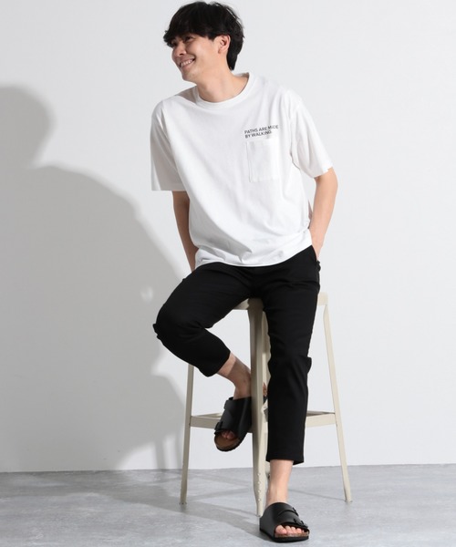 LAKOLE（ラコレ）の「レタリングポケットTシャツ / LAKOLE（Tシャツ/カットソー・メンズ・ホワイト/ブラック/ブラウン/ベージュ/ライトグリーン・MEDIUM/LARGE）」の6枚目の写真