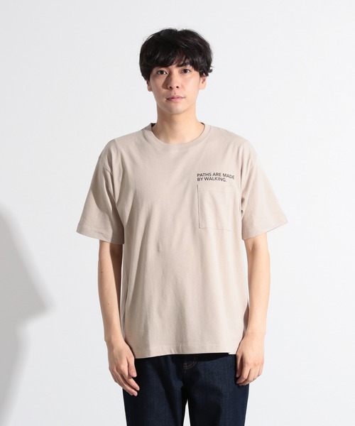 LAKOLE（ラコレ）の「レタリングポケットTシャツ / LAKOLE（Tシャツ/カットソー・メンズ・ホワイト/ブラック/ブラウン/ベージュ/ライトグリーン・MEDIUM/LARGE）」の11枚目の写真