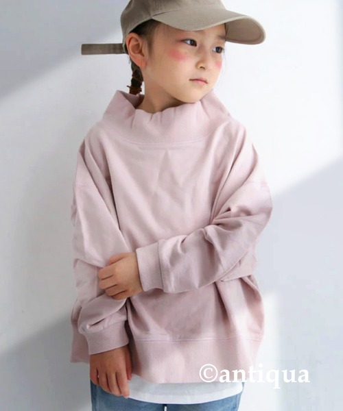 antiqua（アンティカ）の「ハイネックリブトップス（Tシャツ/カットソー・キッズ・チョコ/ブラウン系その他/ナチュラル/グリーン系その他/ブルー系その他/ピンク系その他/パープル/ブラック・2/4/3/5）」の8枚目の写真