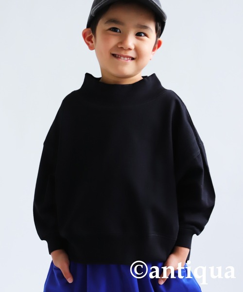 antiqua（アンティカ）の「ハイネックリブトップス（Tシャツ/カットソー・キッズ・チョコ/ブラウン系その他/ナチュラル/グリーン系その他/ブルー系その他/ピンク系その他/パープル/ブラック・2/4/3/5）」の3枚目の写真