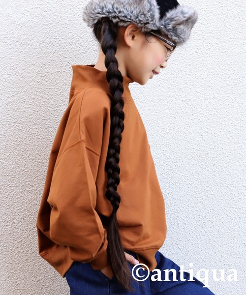 antiqua（アンティカ）の「ハイネックリブトップス（Tシャツ/カットソー・キッズ・チョコ/ブラウン系その他/ナチュラル/グリーン系その他/ブルー系その他/ピンク系その他/パープル/ブラック・2/4/3/5）」の21枚目の写真