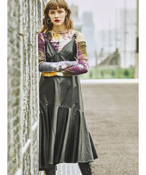 jouetie（ジュエティ）の「アシメキャミワンピース（ワンピース・レディース・ブラック/グリーン/その他1・MEDIUM）」の6枚目の写真