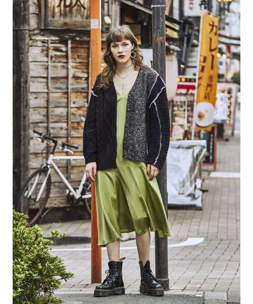 jouetie（ジュエティ）の「アシメキャミワンピース（ワンピース・レディース・ブラック/グリーン/その他1・MEDIUM）」の7枚目の写真