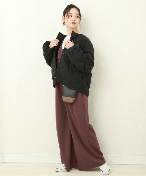 n'ee-ne（ネーネ）の「シームレスダウン ノーカラージャケット（ダウンジャケット/コート・レディース・ベージュ/ネイビー/アイボリー/ブラック/モカ/グレー・M/L）」の16枚目の写真