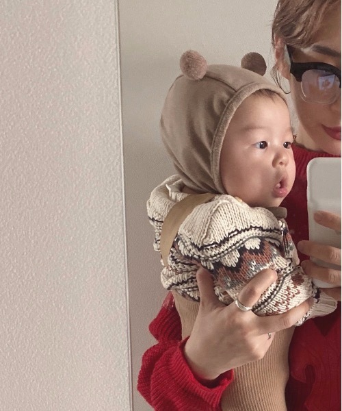 SANSeLF(サンセルフ)の「bonbon bear cap 【SANSeLF】sank6(その他ベビー用品・キッズ・ブラウン/アイボリー/ライトブラウン/ブラック/ブラウン系その他/オレンジ/グレー・S)」の5枚目の写真