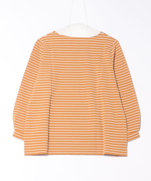 fleur by mint breeze（フルールバイミントブリーズ）の「【大きいサイズ】リップルボーダープルオーバー（Tシャツ/カットソー・レディース・ネイビー/キャメル・L/LL）」の3枚目の写真