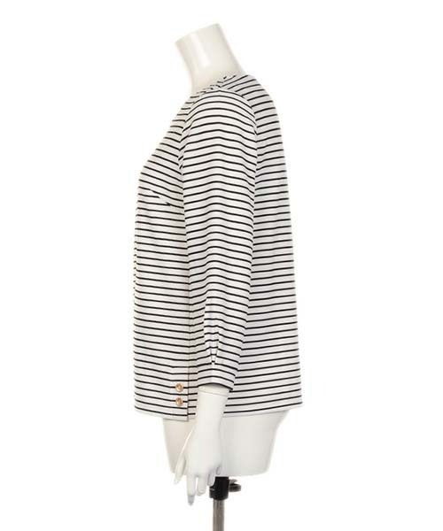 fleur by mint breeze（フルールバイミントブリーズ）の「【大きいサイズ】リップルボーダープルオーバー（Tシャツ/カットソー・レディース・ネイビー/キャメル・L/LL）」の8枚目の写真