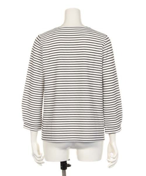 fleur by mint breeze（フルールバイミントブリーズ）の「【大きいサイズ】リップルボーダープルオーバー（Tシャツ/カットソー・レディース・ネイビー/キャメル・L/LL）」の9枚目の写真