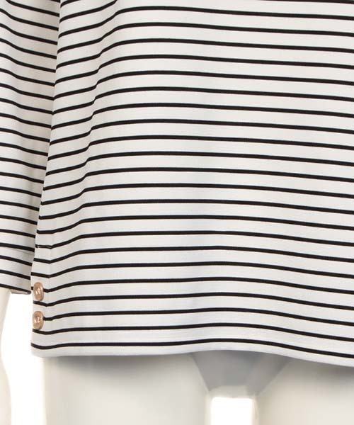 fleur by mint breeze（フルールバイミントブリーズ）の「【大きいサイズ】リップルボーダープルオーバー（Tシャツ/カットソー・レディース・ネイビー/キャメル・L/LL）」の12枚目の写真