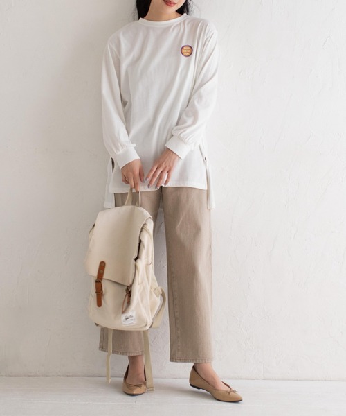 Mysa&Liina（ミーサリーナ）の「プリント入りBIGロンT（Tシャツ/カットソー・レディース・ブルー/チャコールグレー/ベージュ/オフホワイト・M）」の6枚目の写真