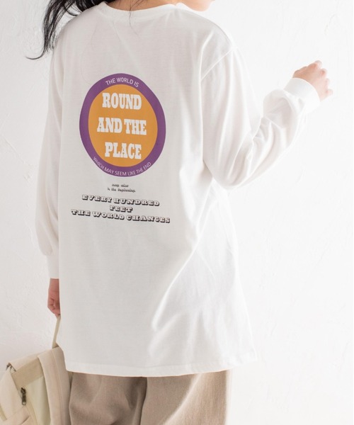 Mysa&Liina（ミーサリーナ）の「プリント入りBIGロンT（Tシャツ/カットソー・レディース・ブルー/チャコールグレー/ベージュ/オフホワイト・M）」の8枚目の写真