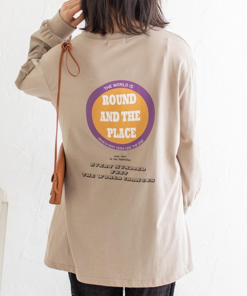 Mysa&Liina（ミーサリーナ）の「プリント入りBIGロンT（Tシャツ/カットソー・レディース・ブルー/チャコールグレー/ベージュ/オフホワイト・M）」の21枚目の写真