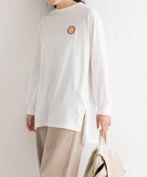 Mysa&Liina（ミーサリーナ）の「プリント入りBIGロンT（Tシャツ/カットソー・レディース・ブルー/チャコールグレー/ベージュ/オフホワイト・M）」の9枚目の写真