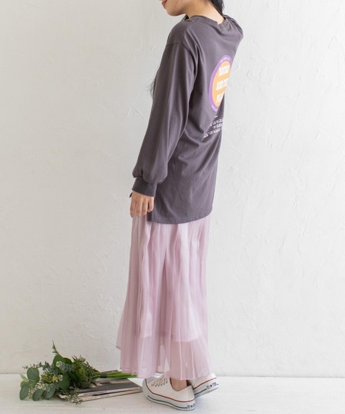 Mysa&Liina（ミーサリーナ）の「プリント入りBIGロンT（Tシャツ/カットソー・レディース・ブルー/チャコールグレー/ベージュ/オフホワイト・M）」の14枚目の写真