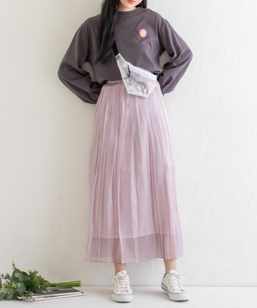 Mysa&Liina（ミーサリーナ）の「プリント入りBIGロンT（Tシャツ/カットソー・レディース・ブルー/チャコールグレー/ベージュ/オフホワイト・M）」の11枚目の写真