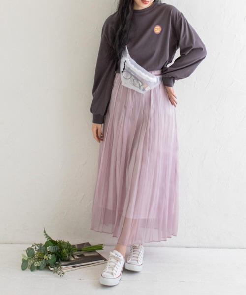 Mysa&Liina（ミーサリーナ）の「プリント入りBIGロンT（Tシャツ/カットソー・レディース・ブルー/チャコールグレー/ベージュ/オフホワイト・M）」の12枚目の写真