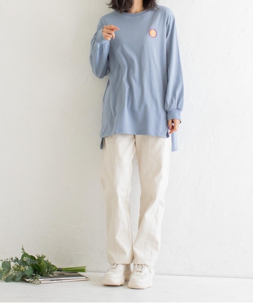 Mysa&Liina（ミーサリーナ）の「プリント入りBIGロンT（Tシャツ/カットソー・レディース・ブルー/チャコールグレー/ベージュ/オフホワイト・M）」の22枚目の写真