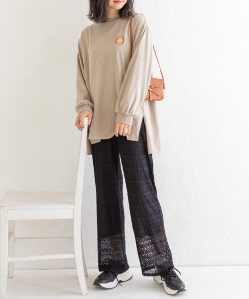 Mysa&Liina（ミーサリーナ）の「プリント入りBIGロンT（Tシャツ/カットソー・レディース・ブルー/チャコールグレー/ベージュ/オフホワイト・M）」の20枚目の写真