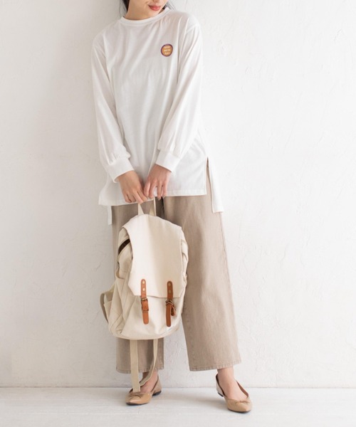 Mysa&Liina（ミーサリーナ）の「プリント入りBIGロンT（Tシャツ/カットソー・レディース・ブルー/チャコールグレー/ベージュ/オフホワイト・M）」の5枚目の写真