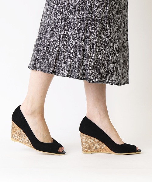 artemis by DIANA(アルテミスバイダイアナ)の「オープントゥウェッジパンプス(パンプス・レディース・ブラック/グレー・23.0cm/23.5cm/25.0cm/24.0cm/24.5cm/22.5cm/22.0cm)」の8枚目の写真