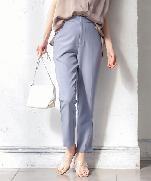 KOBE LETTUCE（コウベレタス）の「ノーマルorパール付き　前開きバックゴムベーシックテーパードパンツ（スラックス・レディース・ブルー/グリーン系その他/ホワイト系その他/ブラック/ピンク系その他/ピンク/オレンジ系その他/モカ/グリーン系その他2/レッド/ライトブルー/ネイビー/ブラウン系その他/ホワイト系その他2/ブラック系その他・M/S/XS/S2/XS2/M2）」の11枚目の写真