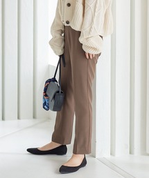 ノーマルorパール付き 前開きバックゴムベーシックテーパードパンツ
