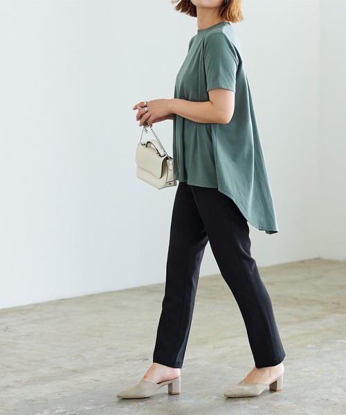 KOBE LETTUCE（コウベレタス）の「ノーマルorパール付き　前開きバックゴムベーシックテーパードパンツ（スラックス・レディース・ブルー/グリーン系その他/ホワイト系その他/ブラック/ピンク系その他/ピンク/オレンジ系その他/モカ/グリーン系その他2/レッド/ライトブルー/ネイビー/ブラウン系その他/ホワイト系その他2/ブラック系その他・M/S/XS/S2/XS2/M2）」の20枚目の写真