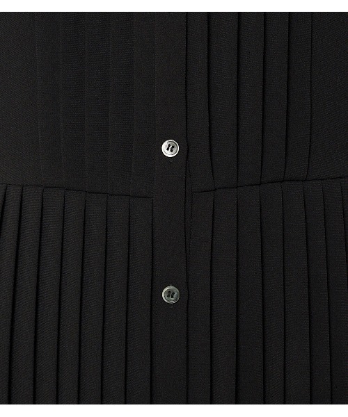 ルシェルブルー シャツワンピース 黒 セール】ナイロンレザーシャツドレス / Nylon Lether Shirts
