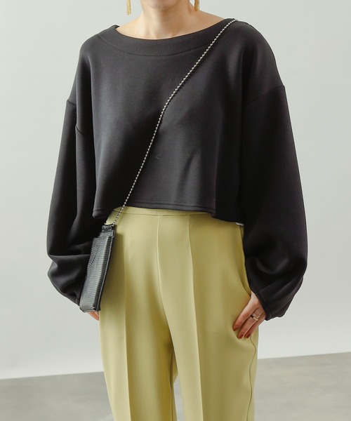 COLONY 2139（コロニートゥーワンスリーナイン）の「エアリーダンボールショート丈プルオーバー（Tシャツ/カットソー・レディース・ミント/ブラック/オフホワイト・FREE）」の17枚目の写真