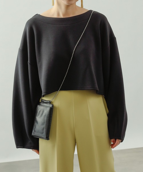 COLONY 2139（コロニートゥーワンスリーナイン）の「エアリーダンボールショート丈プルオーバー（Tシャツ/カットソー・レディース・ミント/ブラック/オフホワイト・FREE）」の18枚目の写真