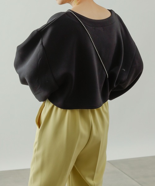 COLONY 2139（コロニートゥーワンスリーナイン）の「エアリーダンボールショート丈プルオーバー（Tシャツ/カットソー・レディース・ミント/ブラック/オフホワイト・FREE）」の19枚目の写真