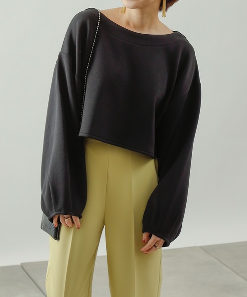 COLONY 2139（コロニートゥーワンスリーナイン）の「エアリーダンボールショート丈プルオーバー（Tシャツ/カットソー・レディース・ミント/ブラック/オフホワイト・FREE）」の20枚目の写真