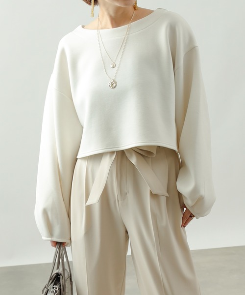 COLONY 2139（コロニートゥーワンスリーナイン）の「エアリーダンボールショート丈プルオーバー（Tシャツ/カットソー・レディース・ミント/ブラック/オフホワイト・FREE）」の6枚目の写真