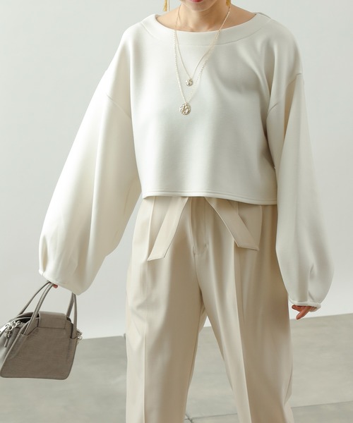 COLONY 2139（コロニートゥーワンスリーナイン）の「エアリーダンボールショート丈プルオーバー（Tシャツ/カットソー・レディース・ミント/ブラック/オフホワイト・FREE）」の7枚目の写真