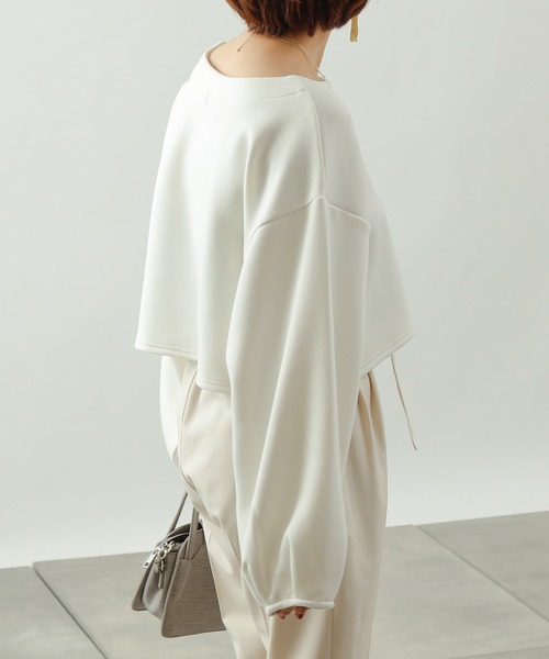 COLONY 2139（コロニートゥーワンスリーナイン）の「エアリーダンボールショート丈プルオーバー（Tシャツ/カットソー・レディース・ミント/ブラック/オフホワイト・FREE）」の8枚目の写真