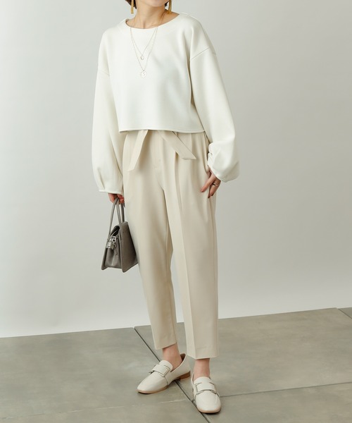 COLONY 2139（コロニートゥーワンスリーナイン）の「エアリーダンボールショート丈プルオーバー（Tシャツ/カットソー・レディース・ミント/ブラック/オフホワイト・FREE）」の9枚目の写真