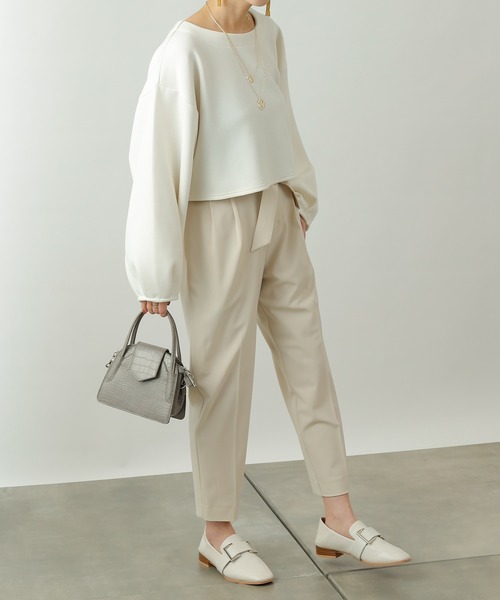 COLONY 2139（コロニートゥーワンスリーナイン）の「エアリーダンボールショート丈プルオーバー（Tシャツ/カットソー・レディース・ミント/ブラック/オフホワイト・FREE）」の10枚目の写真