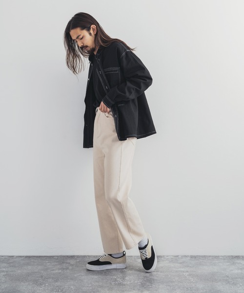 Rocky Monroe(ロッキーモンロー)の「ライトオンス ハイライズワイドデニムパンツ(デニムパンツ・メンズ・ブラック/インディゴブルー/ワンウォッシュ/キナリ・S/M/L)」の5枚目の写真