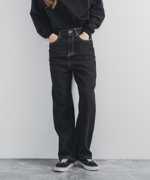 Rocky Monroe(ロッキーモンロー)の「ライトオンス ハイライズワイドデニムパンツ(デニムパンツ・メンズ・ブラック/インディゴブルー/ワンウォッシュ/キナリ・S/M/L)」の9枚目の写真
