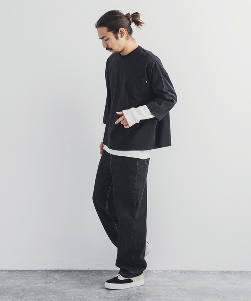 Rocky Monroe(ロッキーモンロー)の「ライトオンス ハイライズワイドデニムパンツ(デニムパンツ・メンズ・ブラック/インディゴブルー/ワンウォッシュ/キナリ・S/M/L)」の10枚目の写真