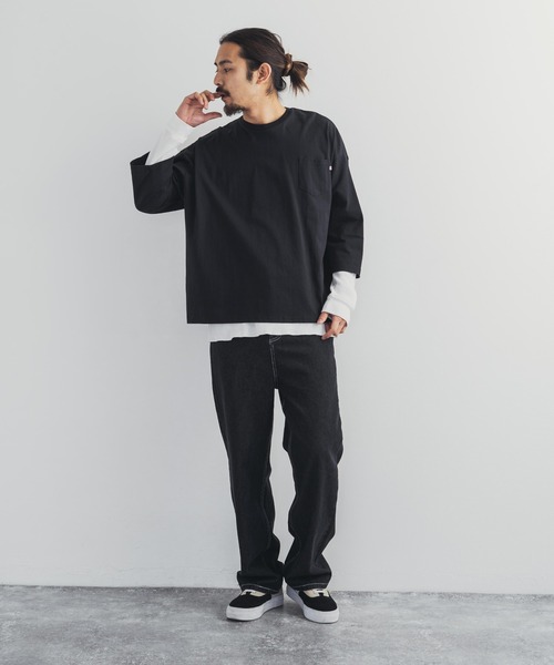 Rocky Monroe(ロッキーモンロー)の「ライトオンス ハイライズワイドデニムパンツ(デニムパンツ・メンズ・ブラック/インディゴブルー/ワンウォッシュ/キナリ・S/M/L)」の11枚目の写真