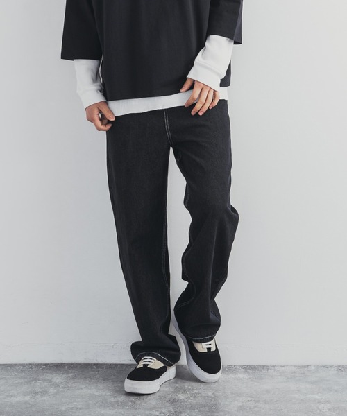 Rocky Monroe(ロッキーモンロー)の「ライトオンス ハイライズワイドデニムパンツ(デニムパンツ・メンズ・ブラック/インディゴブルー/ワンウォッシュ/キナリ・S/M/L)」の12枚目の写真