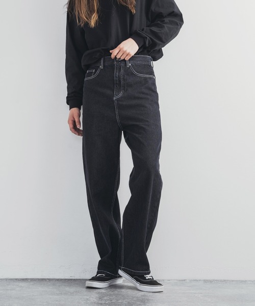 Rocky Monroe(ロッキーモンロー)の「ライトオンス ハイライズワイドデニムパンツ(デニムパンツ・メンズ・ブラック/インディゴブルー/ワンウォッシュ/キナリ・S/M/L)」の13枚目の写真