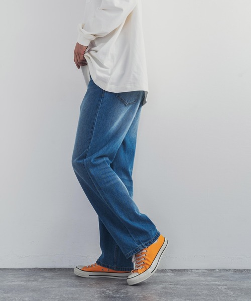 Rocky Monroe(ロッキーモンロー)の「ライトオンス ハイライズワイドデニムパンツ(デニムパンツ・メンズ・ブラック/インディゴブルー/ワンウォッシュ/キナリ・S/M/L)」の14枚目の写真