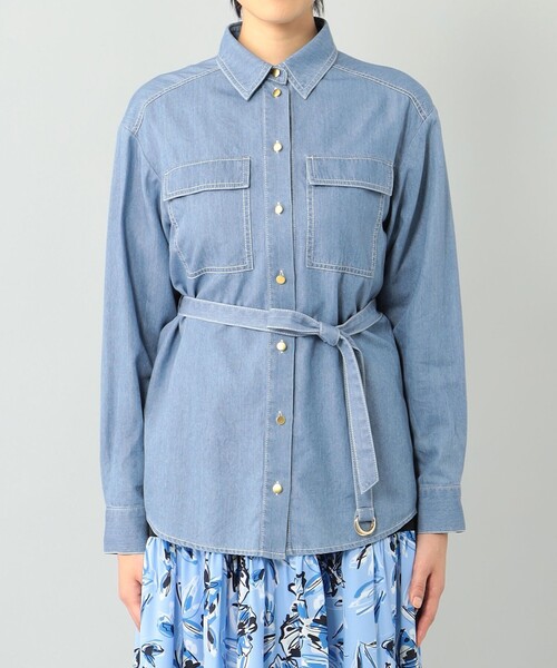 ダイアグラム ブラウス 長袖シャツ 花柄 フリル グレース