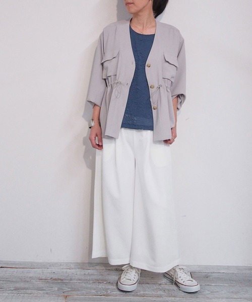 NICOLE white(ニコルホワイト)の「リボン付きパンツ(その他パンツ・レディース・ネイビー/グリーン/ブルー/オフホワイト・FREE)」の6枚目の写真