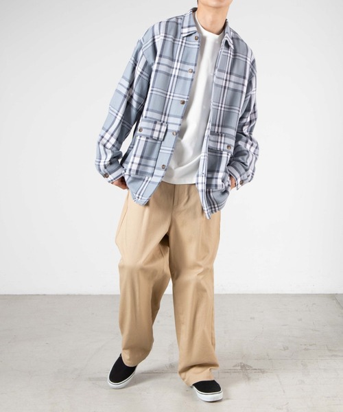 WEGO(ウィゴー)の「WEGO/ヘビーウエイトビッグシルエットロングTシャツ(Tシャツ/カットソー・メンズ・ホワイト/パープル/カーキ/スミクロ/ブルー系その他/オートミール/ホワイト系その他5・SMALL/MEDIUM/LARGE)」の9枚目の写真