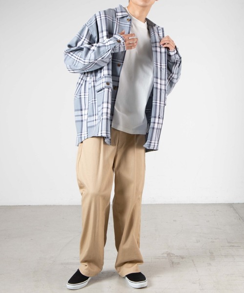 WEGO(ウィゴー)の「WEGO/ヘビーウエイトビッグシルエットロングTシャツ(Tシャツ/カットソー・メンズ・ホワイト/パープル/カーキ/スミクロ/ブルー系その他/オートミール/ホワイト系その他5・SMALL/MEDIUM/LARGE)」の15枚目の写真