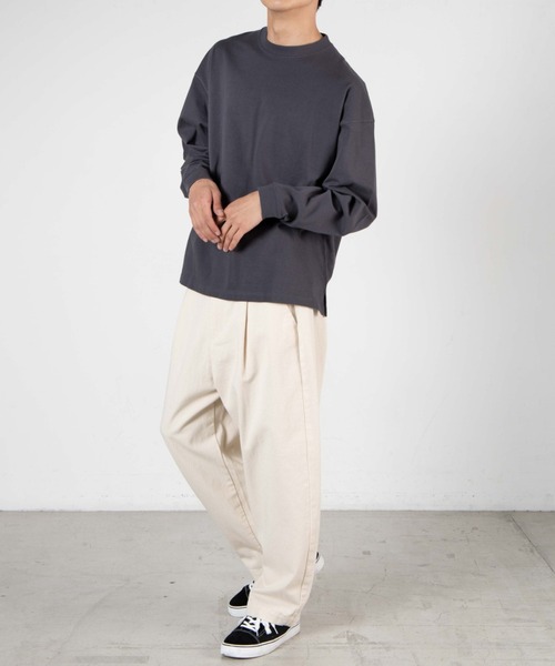 WEGO(ウィゴー)の「WEGO/ヘビーウエイトビッグシルエットロングTシャツ(Tシャツ/カットソー・メンズ・ホワイト/パープル/カーキ/スミクロ/ブルー系その他/オートミール/ホワイト系その他5・SMALL/MEDIUM/LARGE)」の20枚目の写真